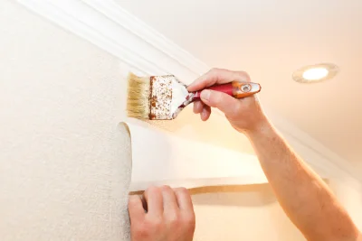 Pose de papier peint à Palazinges — revêtements muraux et toiles de verre